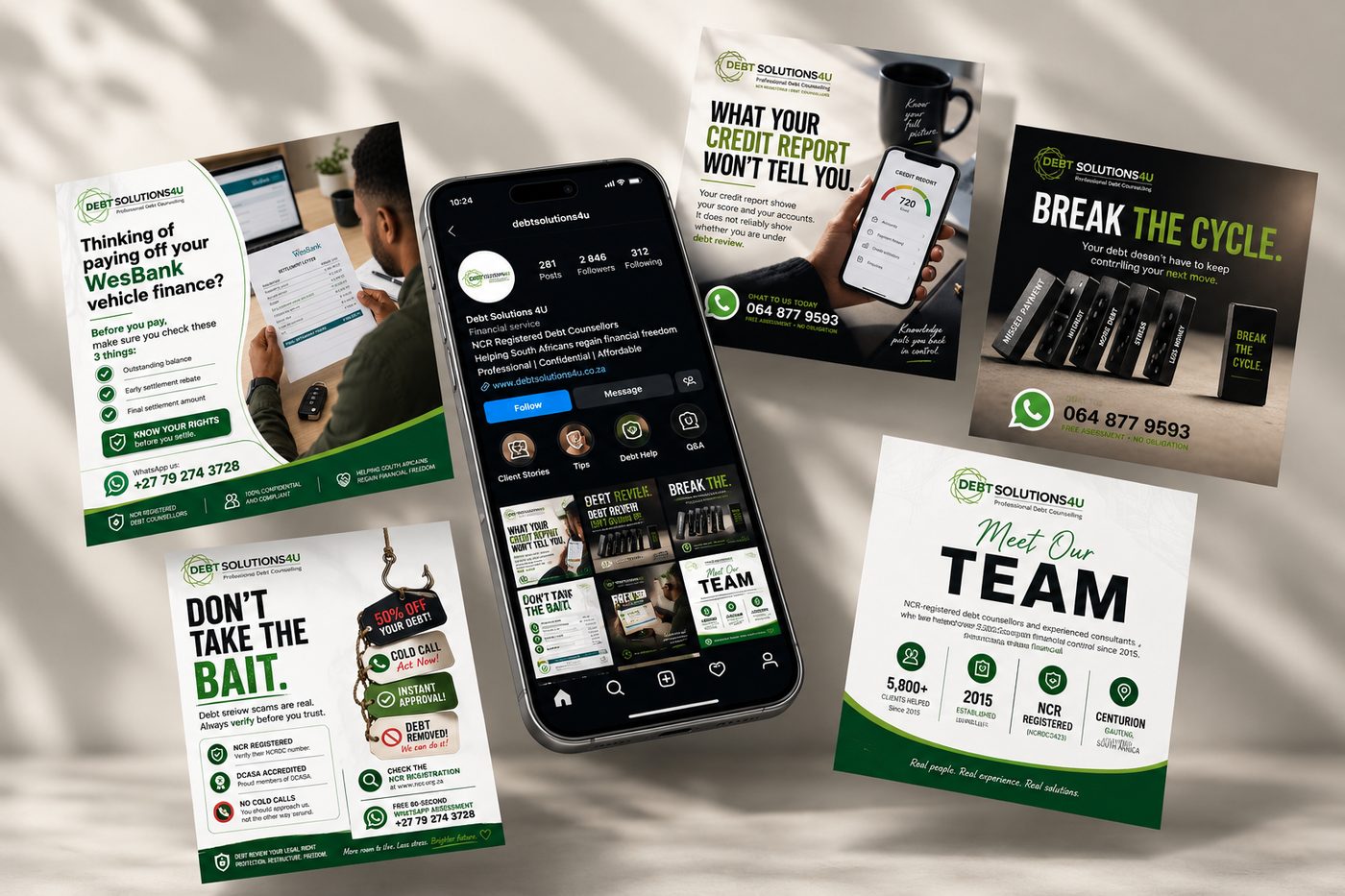 Social media ad creative for DebtSolutions4U, designed by Deo Centric